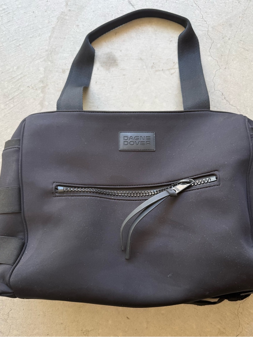 Dagne Dover Black Duffel Bag with Front Zip